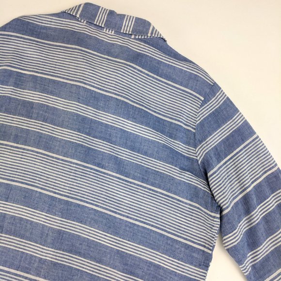 Anthropologie Light Chambray Striped Buttondown - Picture 7 of 8